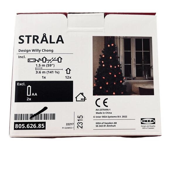 IKEA STRALA STRÅLA  Red Shining Houses String Lights 12 Lights - Picture 3 of 3